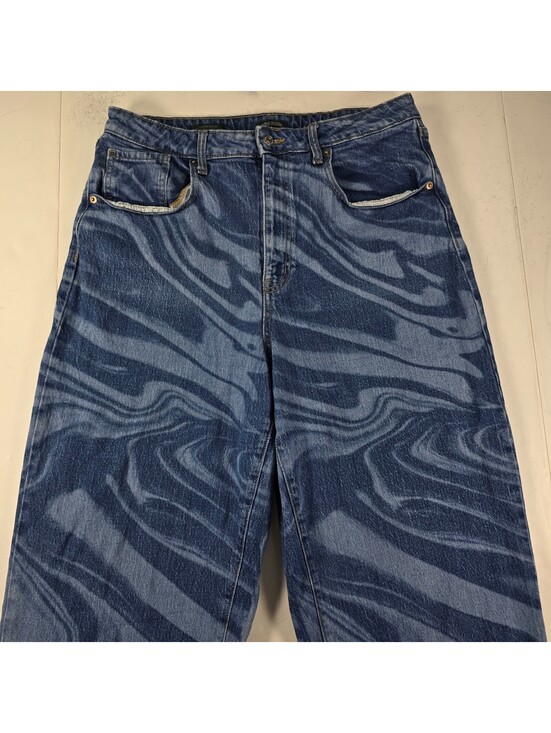 wild fable Denim - Wild Fable Jeans Women's 14/32R (32x30) Blue Marble Swirl Highest Rise Baggy